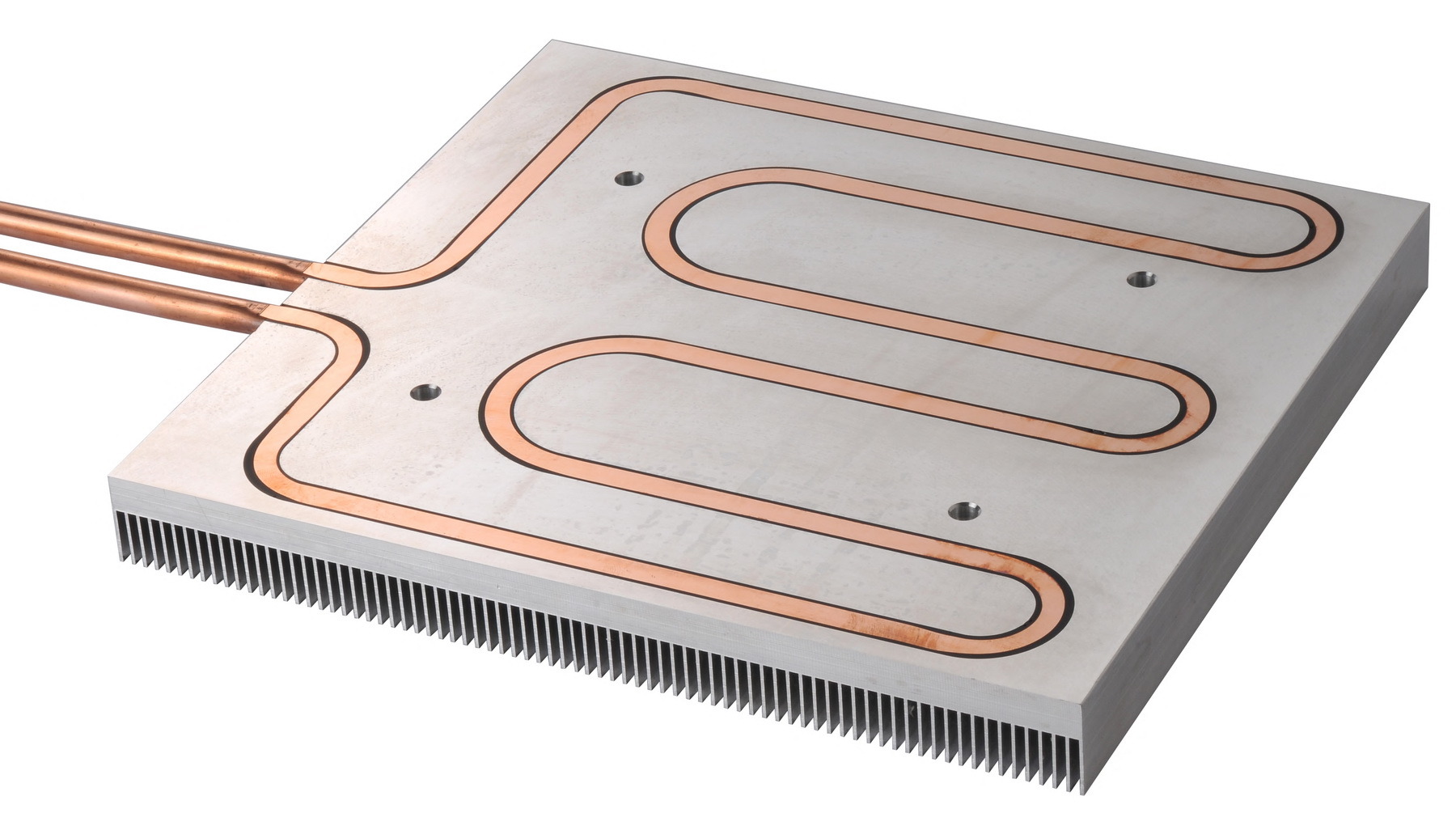 Igbt And Cpu Cooling Aluminum Copper Pipe Water Cold Plate With Pressed Tube Cold Plate Refrigeration