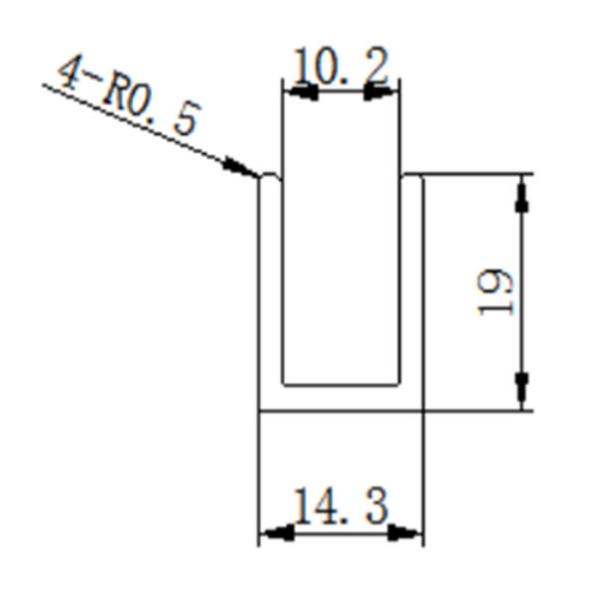 10mm Glass Aluminum U Channels Profiles size