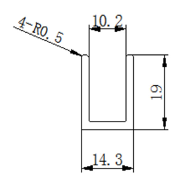 Glass railing u frame channel aluminum u channel 32005(4)